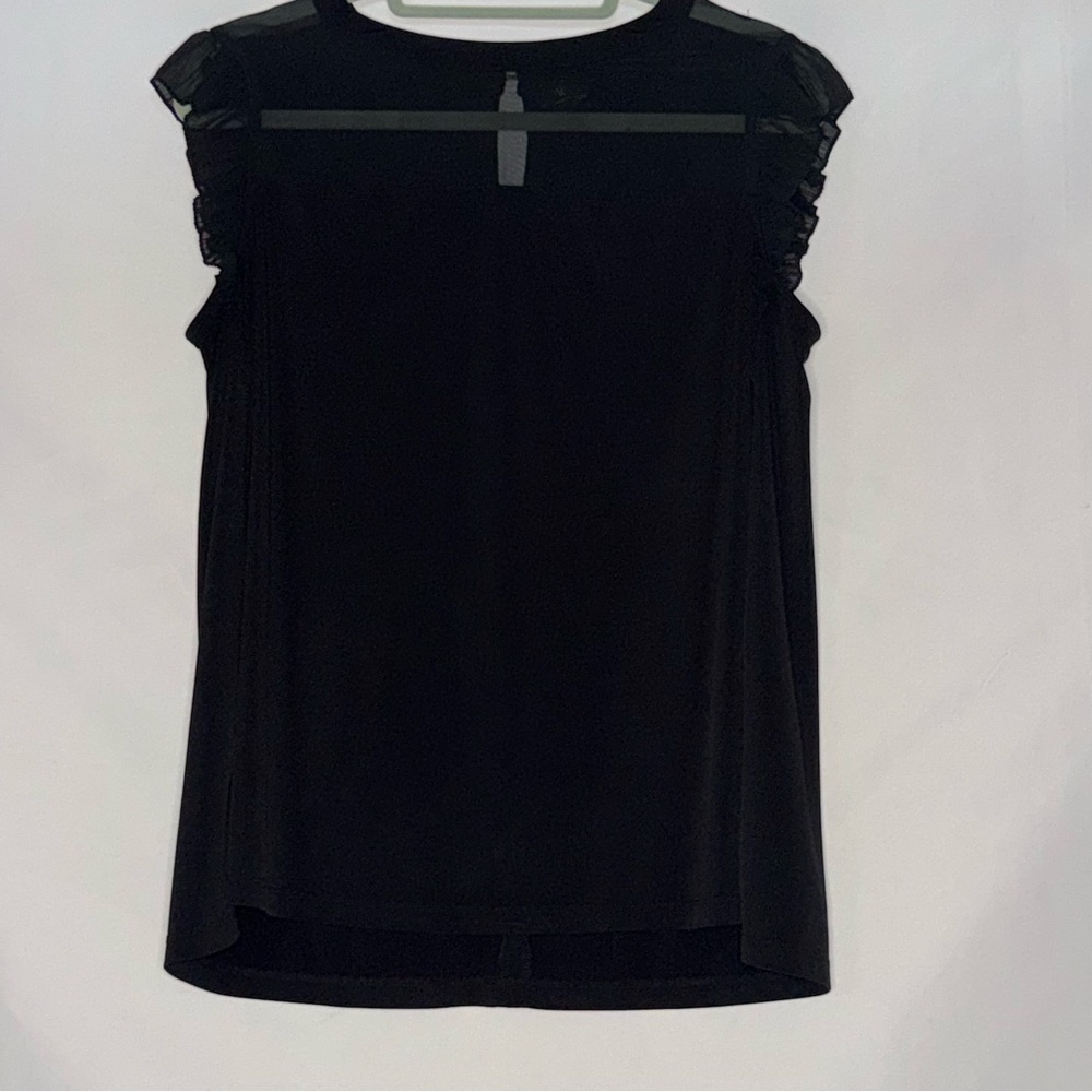 Worthington Women’s Black Sleeveless Blouse Keyhole Back Size 0X EUC